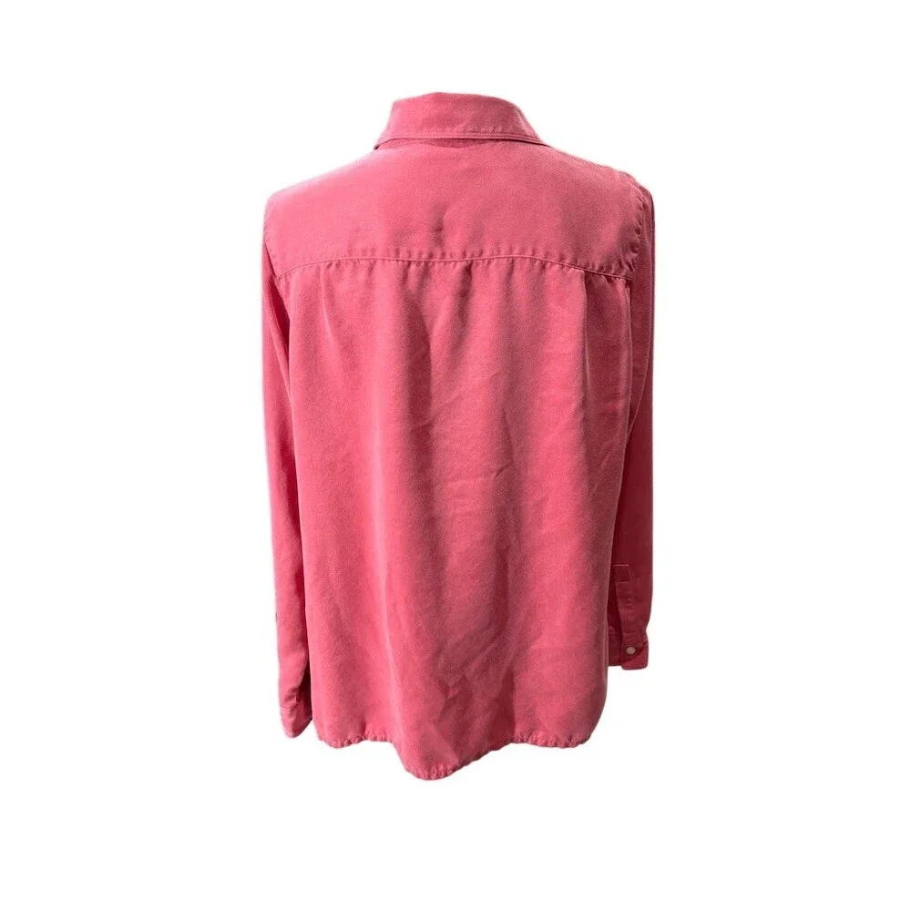 L.L.Bean Womens Button-Up Shirt Size L Mauve Pink Long Sleeve Collared - Picture 7 of 10